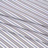 Cotton Shirting - Blue, Brown and White Ticking Stripes - Deadstock