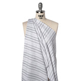 Cotton Oxford Shirting - White and Shades of Gray Stripes - Deadstock