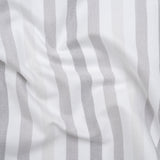 Cotton Oxford Shirting - White and Shades of Gray Stripes - Deadstock