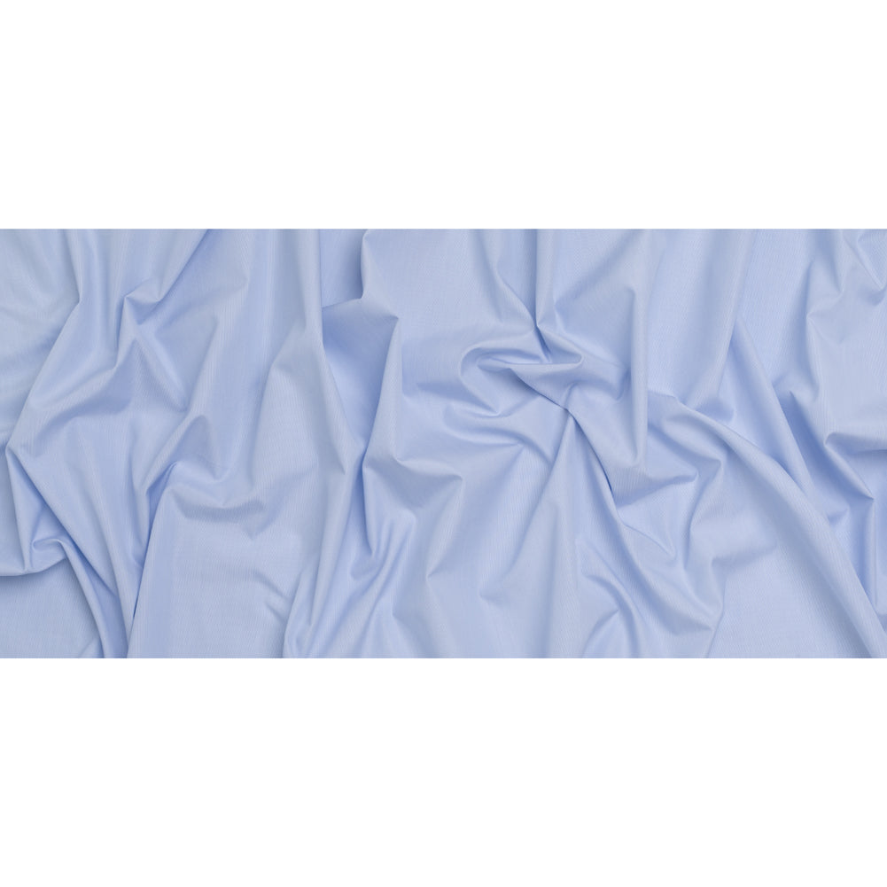 Cotton Shirting - Sky Blue and White Fine Stripes - Designer Deadstock