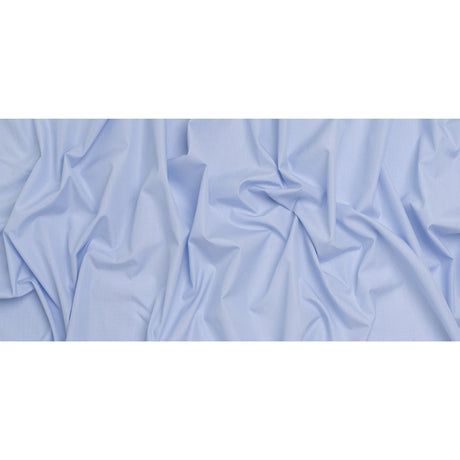 Cotton Shirting - Sky Blue and White Fine Stripes - Designer Deadstock
