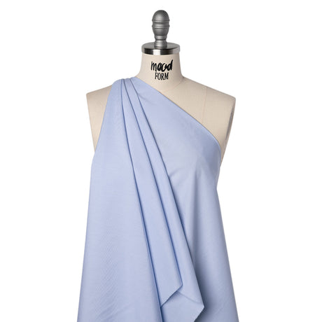 Cotton Shirting - Sky Blue and White Fine Stripes - Designer Deadstock