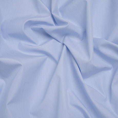 Cotton Shirting - Sky Blue and White Fine Stripes - Designer Deadstock