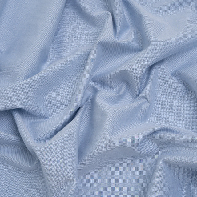 Cotton Oxford Shirting - Sky Blue and White - Deadstock
