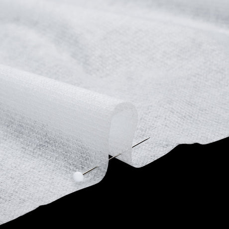 Non-Woven Fusible Interlining with Reinforced Threading - White - Deadstock