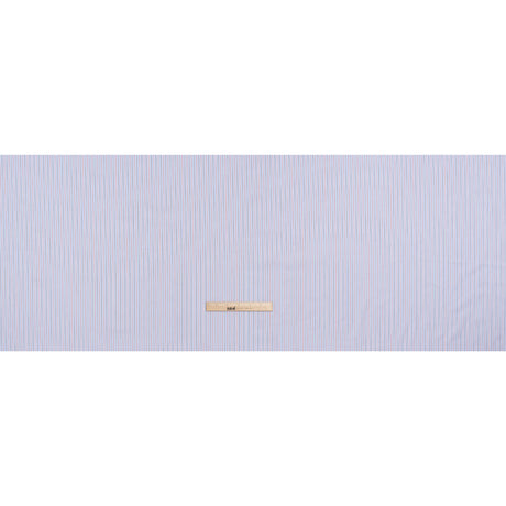 Cotton Twill Shirting - Light Blue, Red and Black Stripes - Deadstock