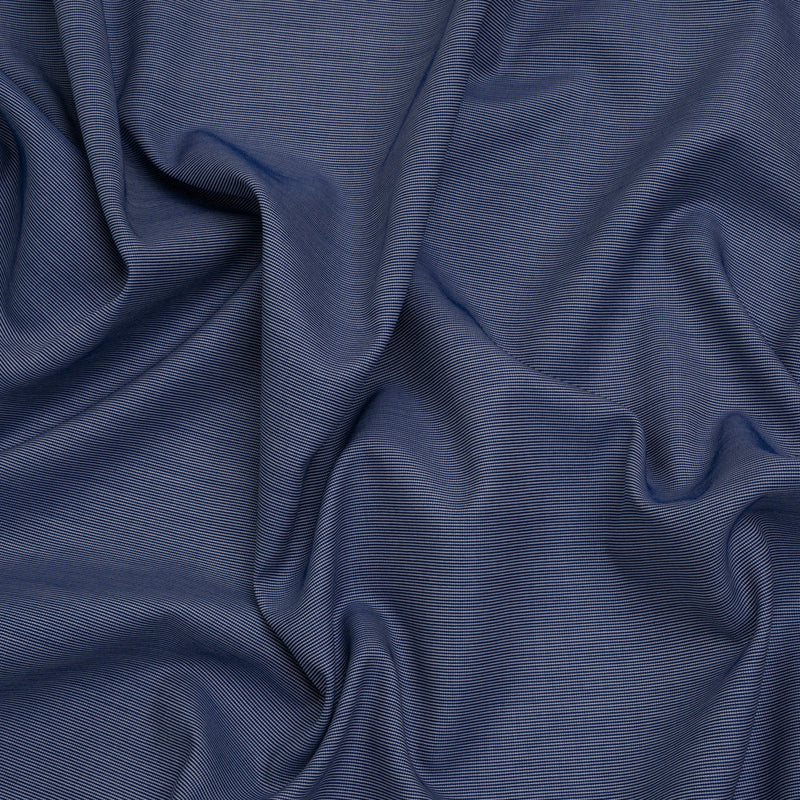 Cotton Shirting - Cobalt Blue and White - Deadstock