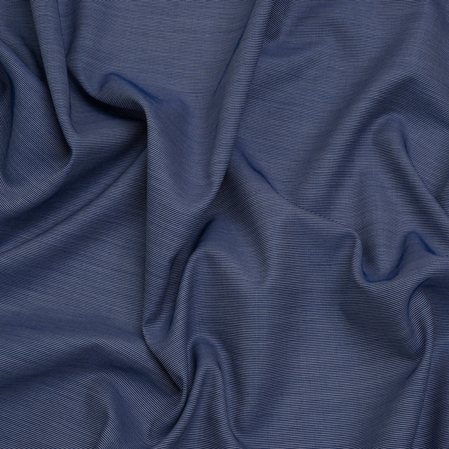 Cotton Shirting - Cobalt Blue and White - Deadstock