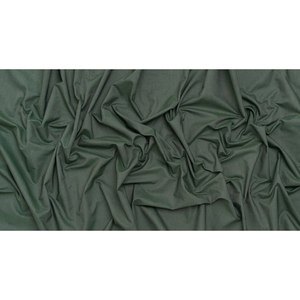 Cotton Oxford Shirting - Evergreen and White - Deadstock