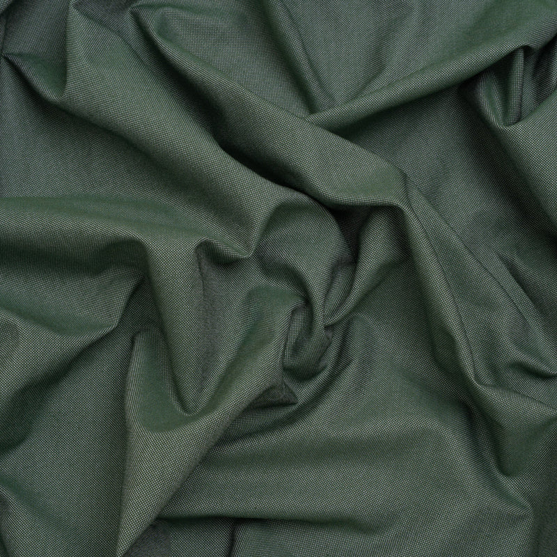 Cotton Oxford Shirting - Evergreen and White - Deadstock