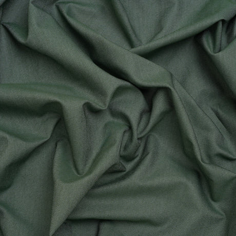 Cotton Oxford Shirting - Evergreen and White - Deadstock