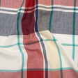 Brushed Cotton Shirting - Red, Blue and Sea Green Plaid - Deadstock