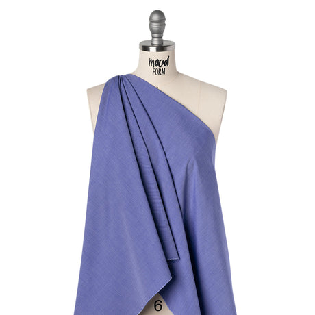 Cotton Shirting - Bright Blue and White - Deadstock