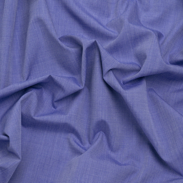 Cotton Shirting - Bright Blue and White - Deadstock