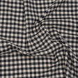 Brushed Cotton Twill Shirting Flannel - Black and Off White Checks - Designer Deadstock