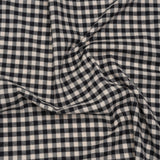 Brushed Cotton Twill Shirting Flannel - Black and Off White Checks - Designer Deadstock