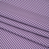Cotton Gingham Shirting - Purple and White Checks - Designer Deadstock