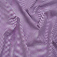 Cotton Gingham Shirting - Purple and White Checks - Designer Deadstock