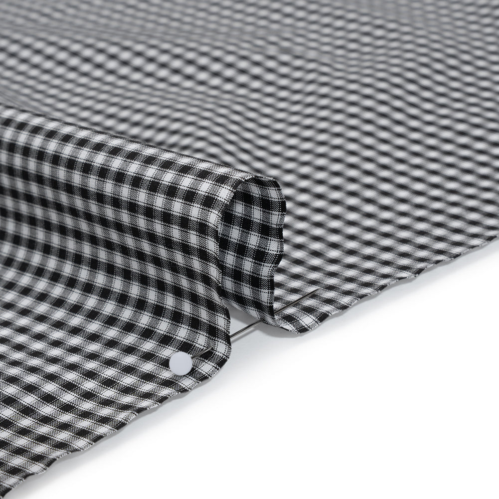 Cotton Shirting - Black and White Checks - Deadstock