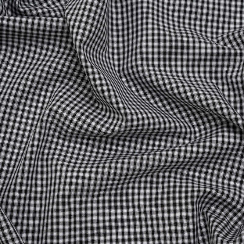 Cotton Shirting - Black and White Checks - Deadstock