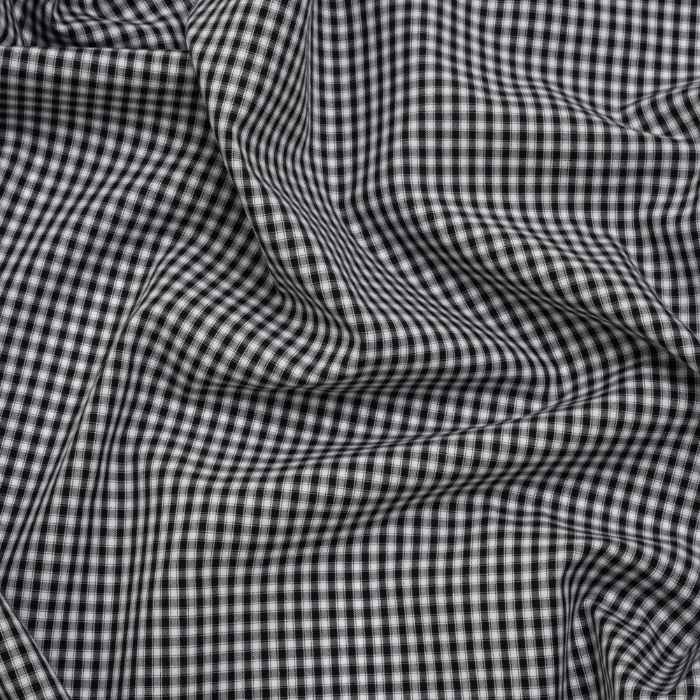 Cotton Shirting - Black and White Checks - Deadstock