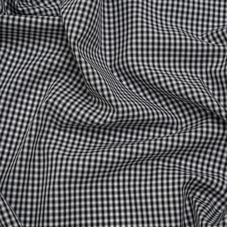 Cotton Shirting - Black and White Checks - Deadstock
