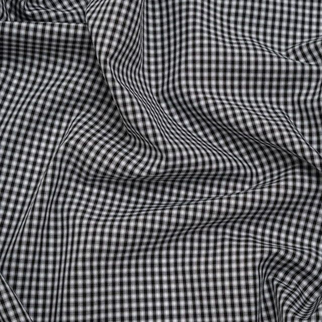 Cotton Shirting - Black and White Checks - Deadstock