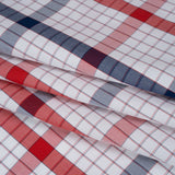 Cotton Shirting - Red, Blue and White Checked Plaid - Deadstock