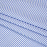 Cotton Gingham Shirting - Sky Blue and White Checks - Designer Deadstock