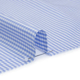 Cotton Gingham Shirting - Sky Blue and White Checks - Designer Deadstock