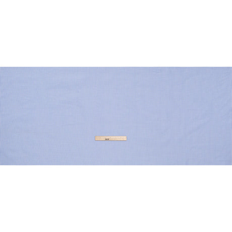 Cotton Gingham Shirting - Sky Blue and White Checks - Designer Deadstock