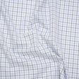 Cotton Twill Shirting - Sky Blue, Navy and White Tattersall Check - Designer Deadstock
