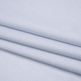 Cotton Twill Shirting - Blue, Gray and White Stripes - Deadstock