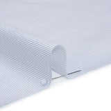 Cotton Twill Shirting - Blue, Gray and White Stripes - Deadstock