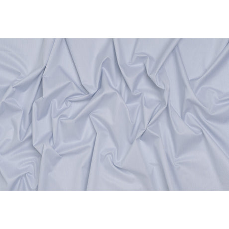 Cotton Twill Shirting - Blue, Gray and White Stripes - Deadstock