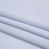Cotton Oxford Shirting - Baby Blue and White Stripes - Deadstock