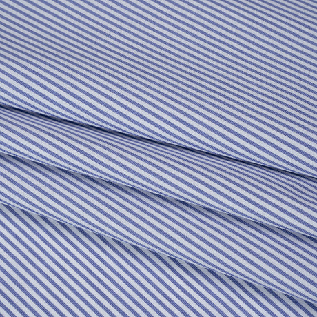 Cotton Poplin Shirting - Blue and White Candy Stripes - Designer Deadstock
