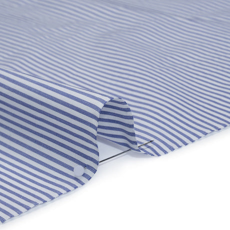 Cotton Poplin Shirting - Blue and White Candy Stripes - Designer Deadstock