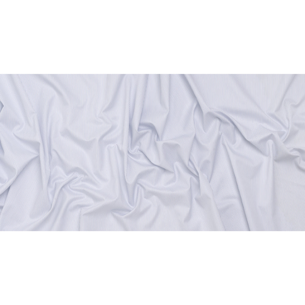 Cotton Dobby Shirting - Blue, Purple and White Pinstripes - Deadstock