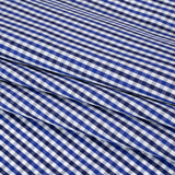 Cotton Shirting - Cobalt, Midnight Navy and White Tattersall Check - Designer Deadstock
