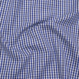 Cotton Shirting - Cobalt, Midnight Navy and White Tattersall Check - Designer Deadstock