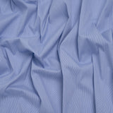 Stretch Cotton Shirting - Bold Blue and White Micro Stripes - Designer Deadstock