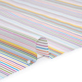 Cotton Twill Shirting - Rainbow Barcode Stripes - Deadstock