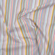 Cotton Twill Shirting - Rainbow Barcode Stripes - Deadstock