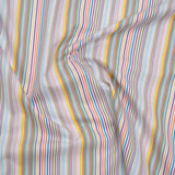 Cotton Twill Shirting - Rainbow Barcode Stripes - Deadstock