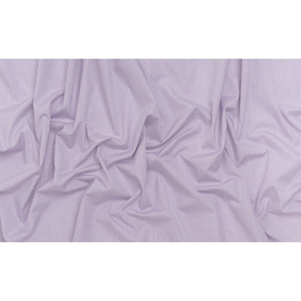 Cotton Shirting - Fuchsia Purple and White Checks - Deadstock