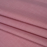 Cotton Twill Shirting - Red and White Tiny Checks - Deadstock