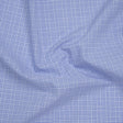 Cotton Shirting - Light Blue and White Checked Plaid - Designer Deadstock