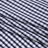 Cotton Shirting - Navy Blue and White Checks - Deadstock