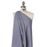Cotton Shirting - Navy Blue and White Checks - Deadstock